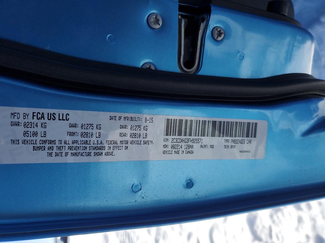 2C3CDXHG3FH925571 2015 DODGE CHARGER - Image 12