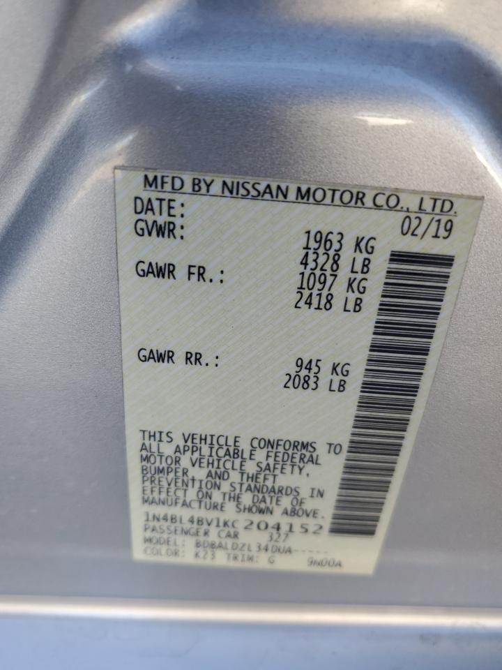 1N4BL4BV1KC204152 NISSAN ALTIMA 2019