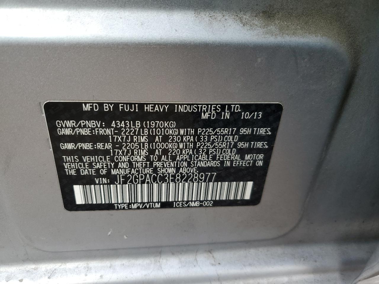 2014 Subaru Xv Crosstrek 2.0 Premium VIN: JF2GPACC3E8228977 Lot: 87451474