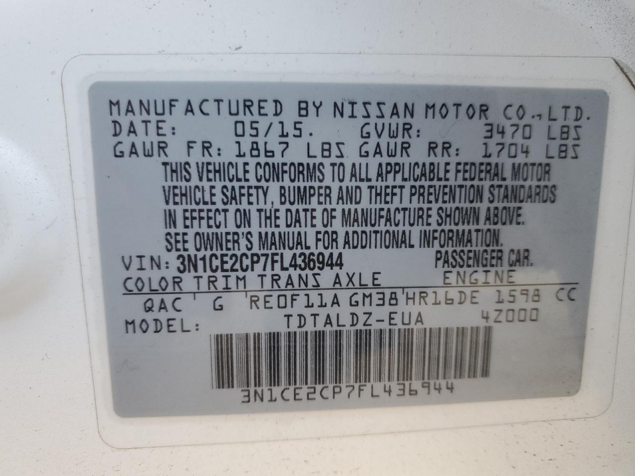 2015 Nissan Versa - Image 14
