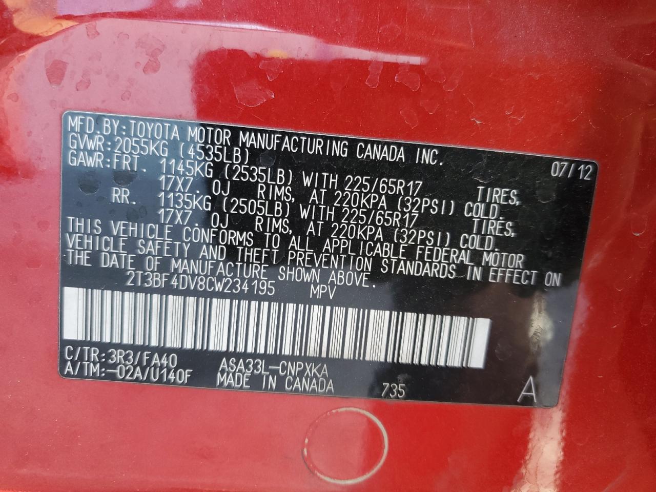 2012 Toyota RAV 4 - Image 14