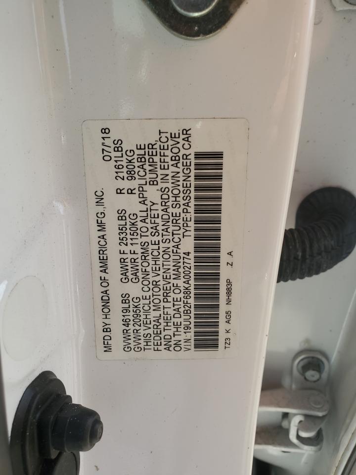 2019 Acura Tlx Technology VIN: 19UUB2F68KA002774 Lot: 43289475