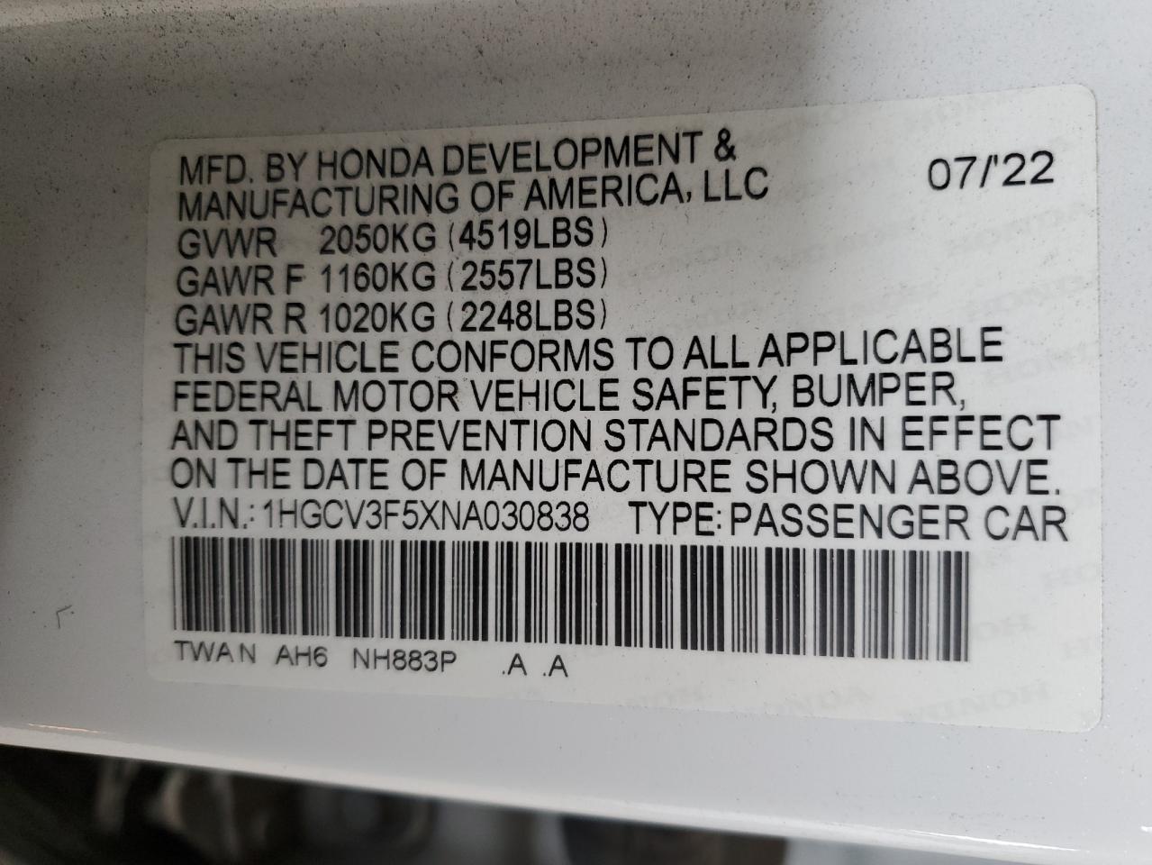 2022 Honda Accord - Image 13
