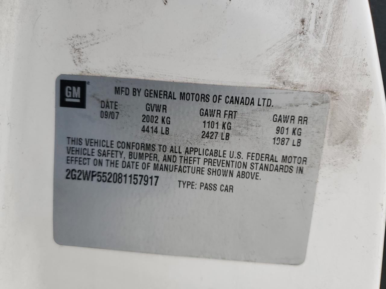 2008 Pontiac Grand Prix - Image 13