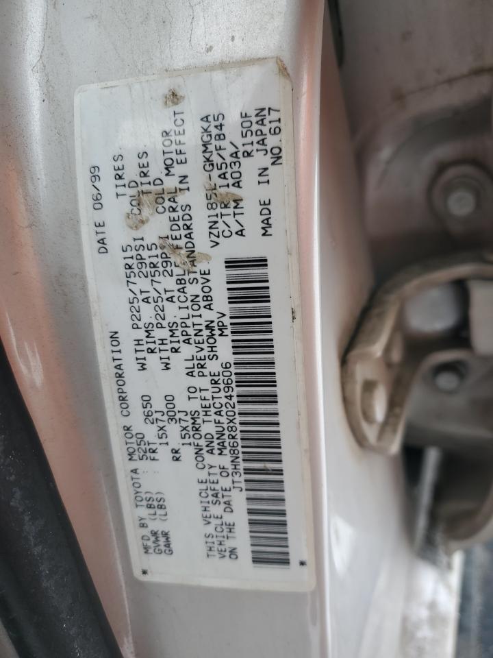 1999 Toyota 4Runner Sr5 VIN: JT3HN86R8X0249606 Lot: 88131685