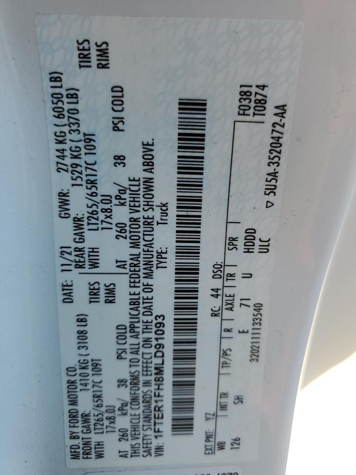 1FTER1FH8MLD91093 FORD RANGER 2021