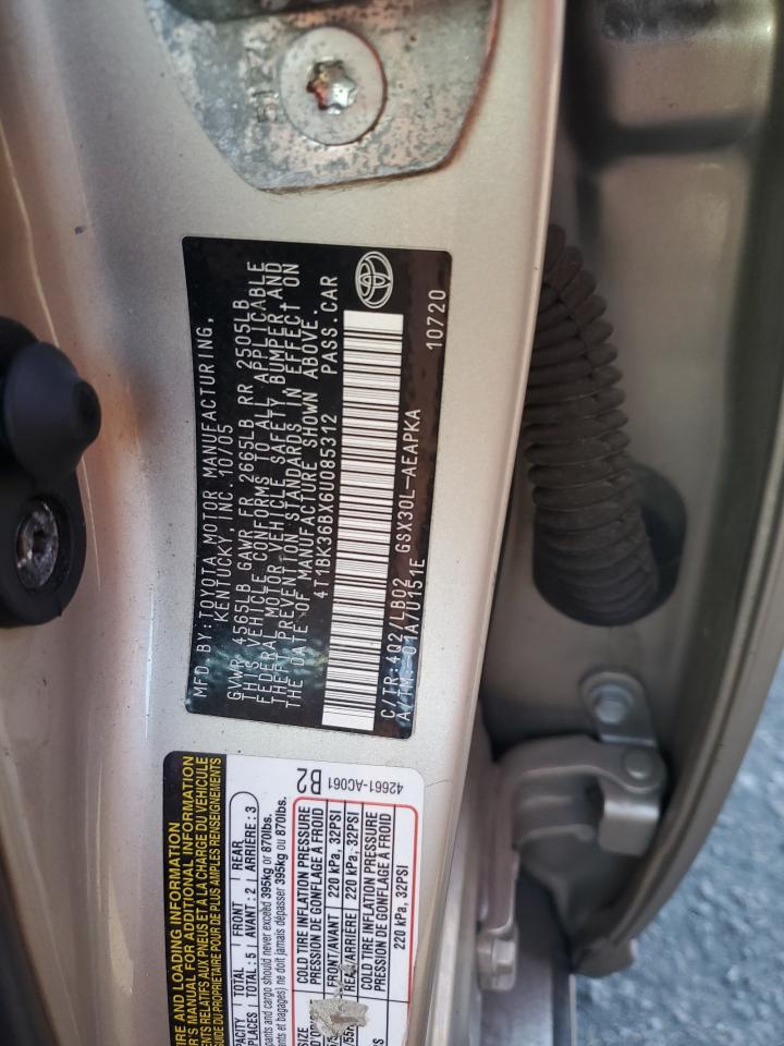 2006 Toyota Avalon Xl VIN: 4T1BK36BX6U085312 Lot: 42043845