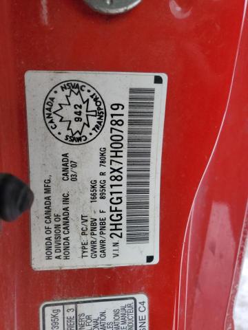 2007 HONDA CIVIC EX  