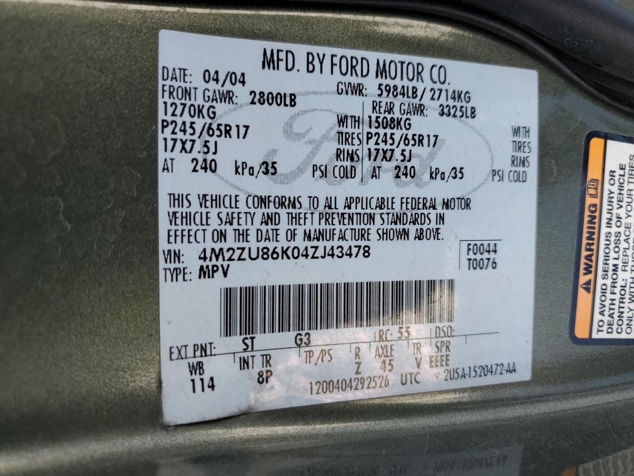 2004 Mercury Mountaineer - Image 13