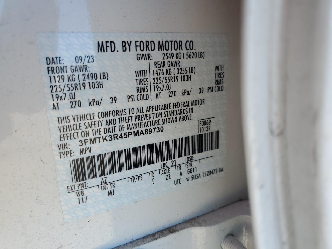 3FMTK3R45PMA89730 FORD MUSTANG 2023