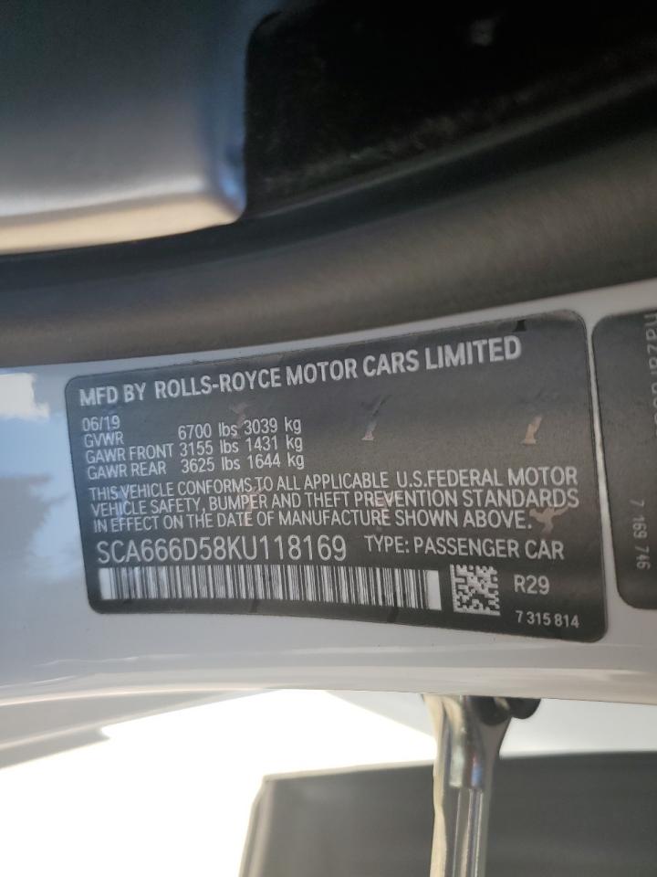 VIN SCA666D58KU118169 2019 ROLLS-ROYCE DAWN no.13