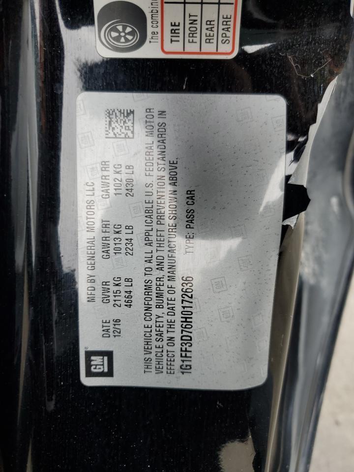 2017 Chevrolet Camaro Ss VIN: 1G1FF3D76H0172636 Lot: 88573145