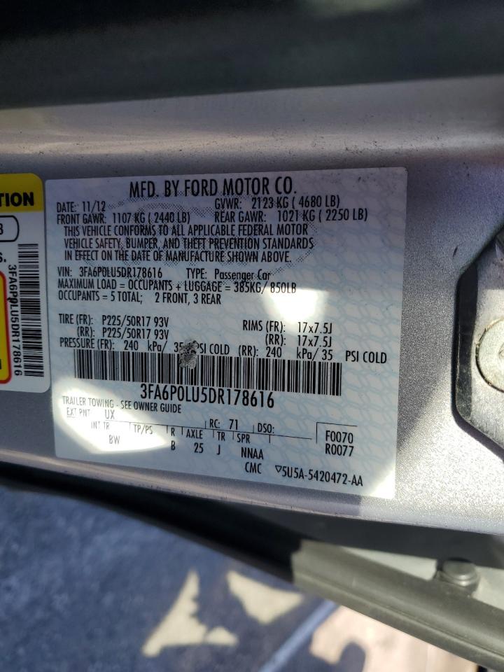 VIN 3FA6P0LU5DR178616 2013 FORD FUSION no.12