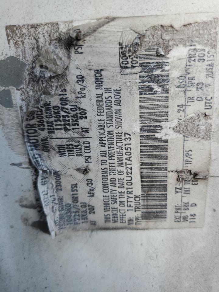 2002 Ford Ranger VIN: 1FTYR10U22TA05137 Lot: 89011375