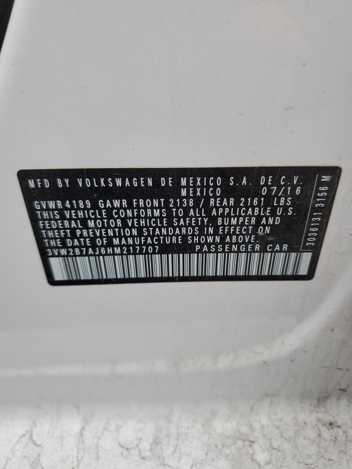 2017 Volkswagen Jetta S VIN: 3VW2B7AJ6HM217707 Lot: 42638815