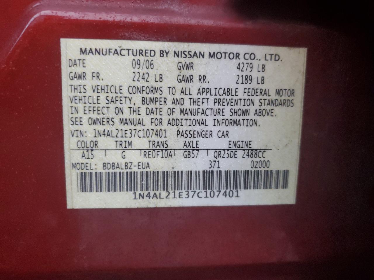 2007 Nissan Altima - Image 14