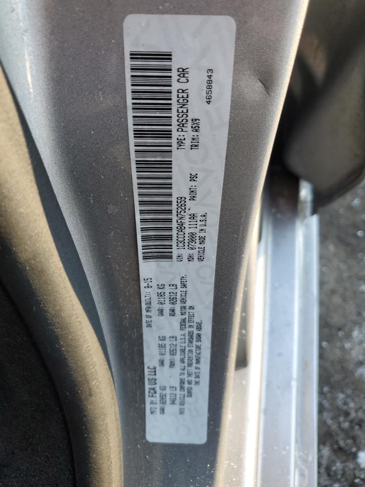 2015 Chrysler 200 Limited VIN: 1C3CCCAB4FN752659 Lot: 42402155