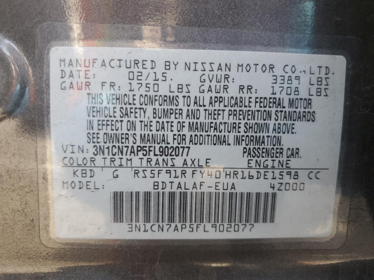 2015 Nissan Versa - Image 12