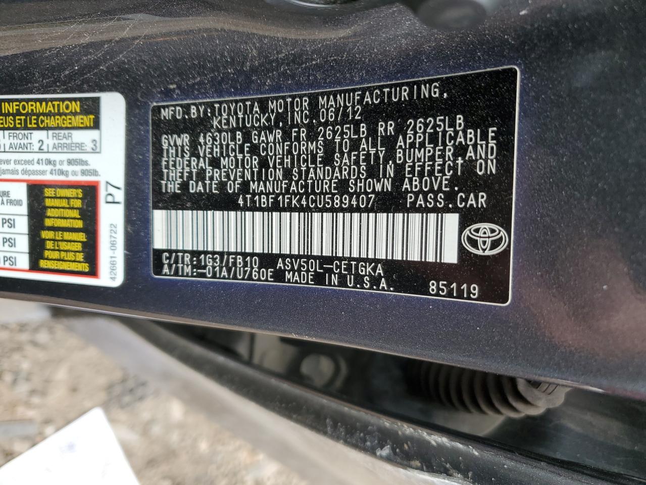 2012 Toyota Camry - Image 14