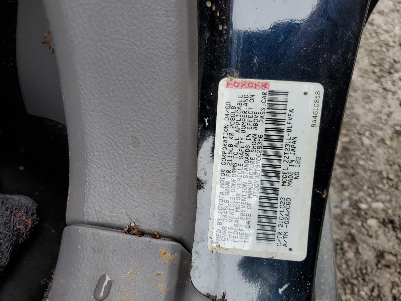 2000 Toyota Celica Gt-S VIN: JTDDY32T3Y0028356 Lot: 87328024