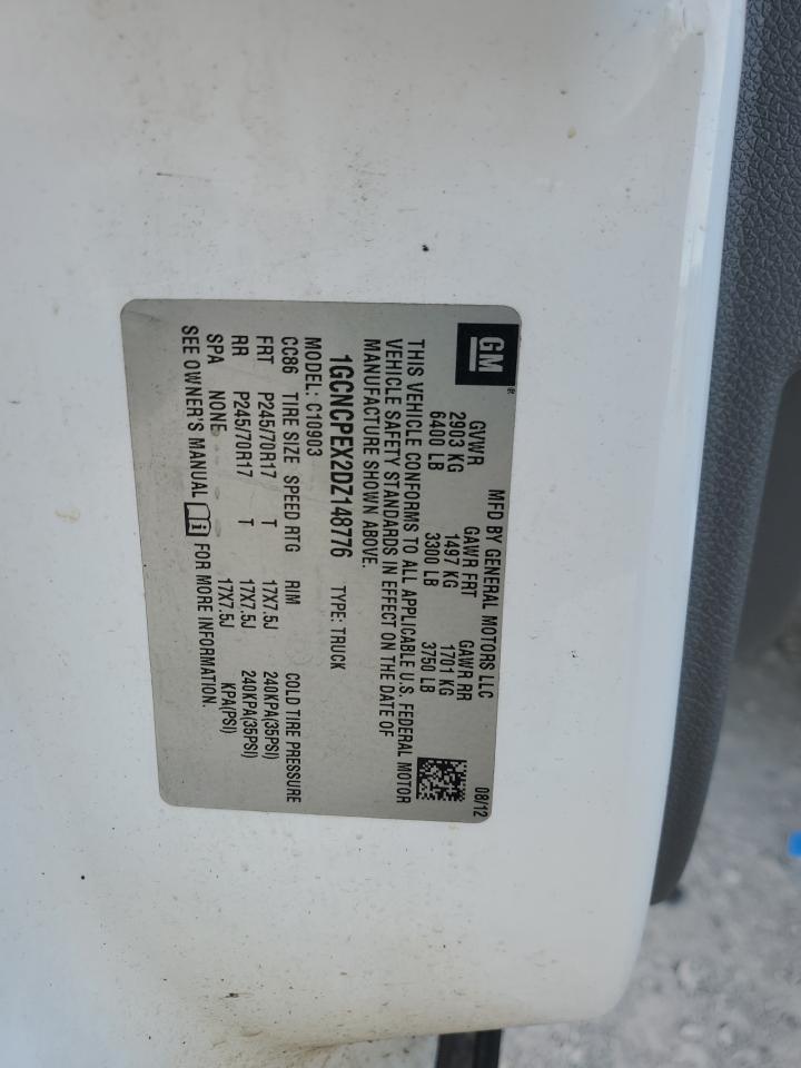 2013 Chevrolet Silverado C1500 VIN: 1GCNCPEX2DZ148776 Lot: 88339355