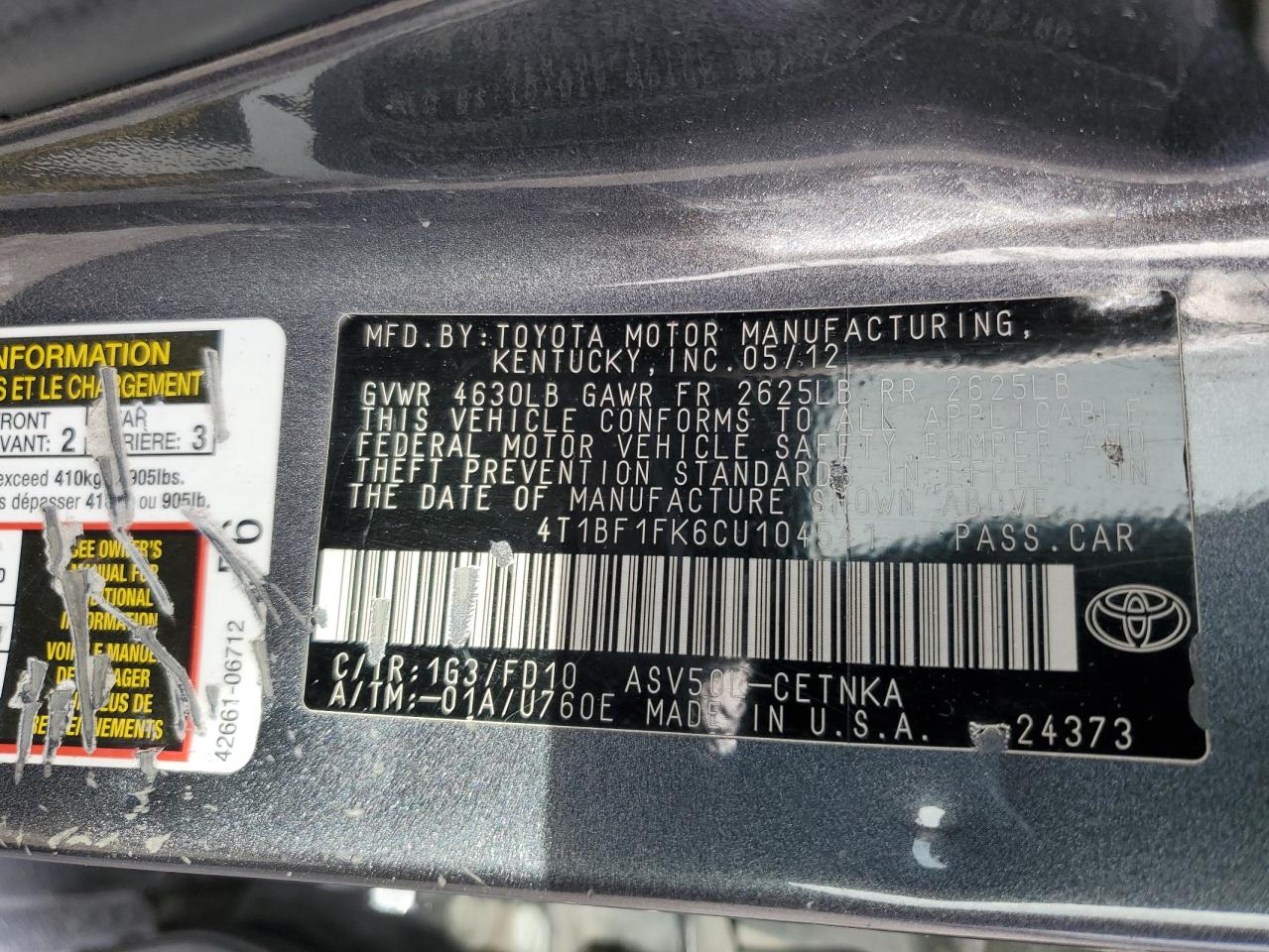 2012 Toyota Camry - Image 12