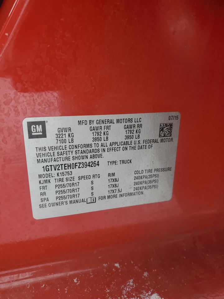 VIN 1GTV2TEH0FZ394264 2015 GMC SIERRA no.12