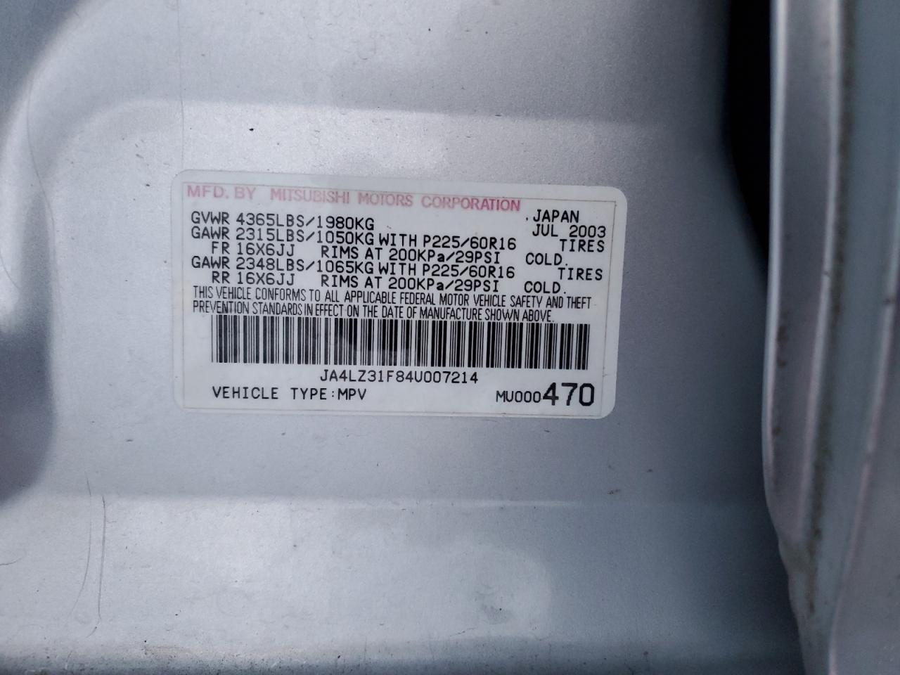 2004 Mitsubishi Outlander - Image 14