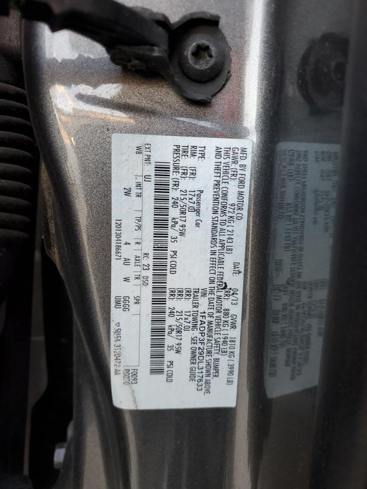 VIN 1FADP3F29DL317633 2013 FORD FOCUS no.12