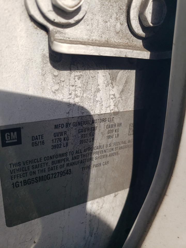 2016 Chevrolet Cruze Premier VIN: 1G1BG5SM0G7279543 Lot: 54948855
