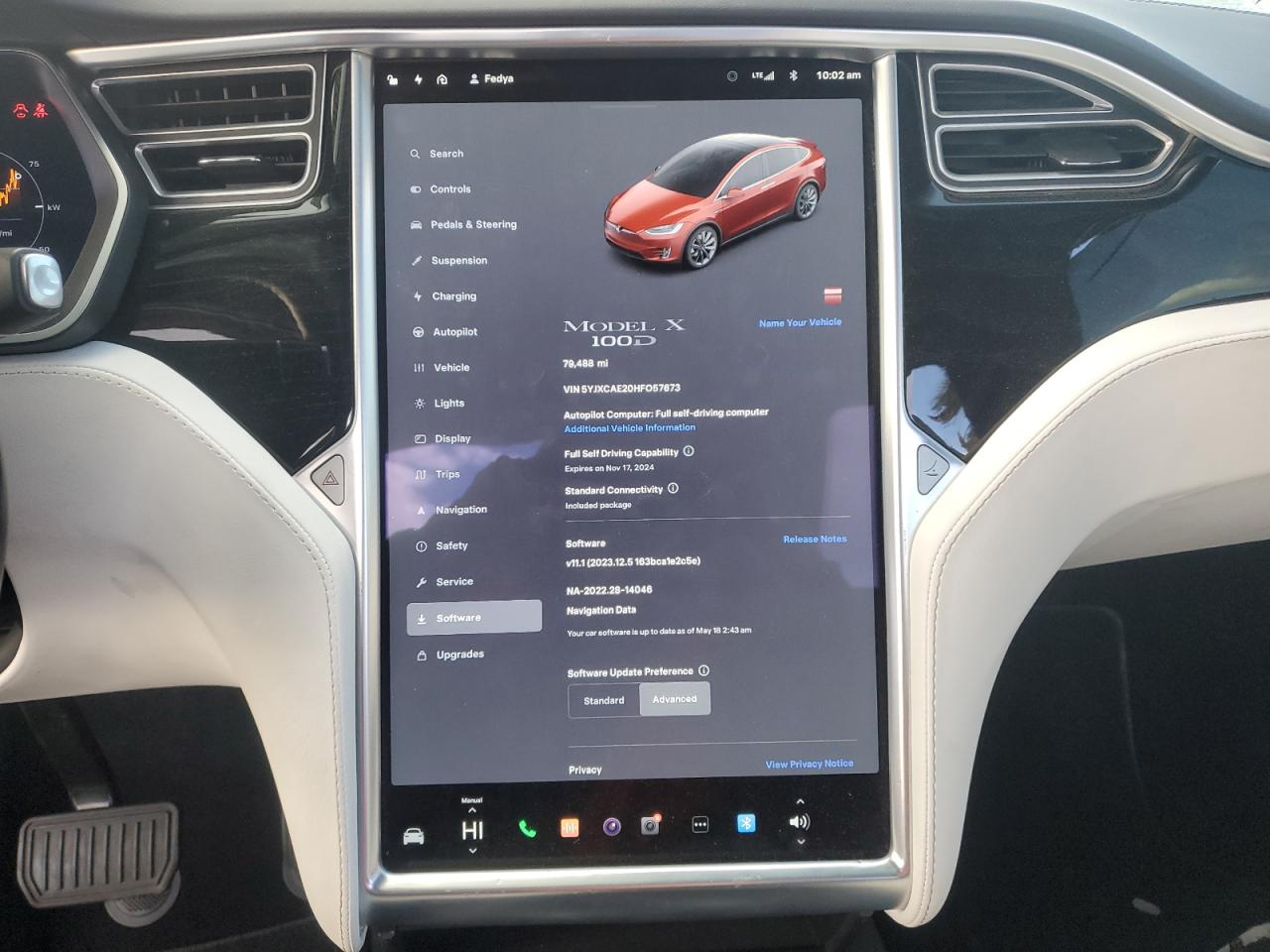 VIN 5YJXCAE20HF057673 2017 TESLA MODEL X no.9