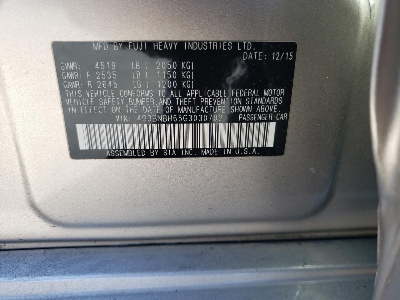 2016 Subaru Legacy - Image 12