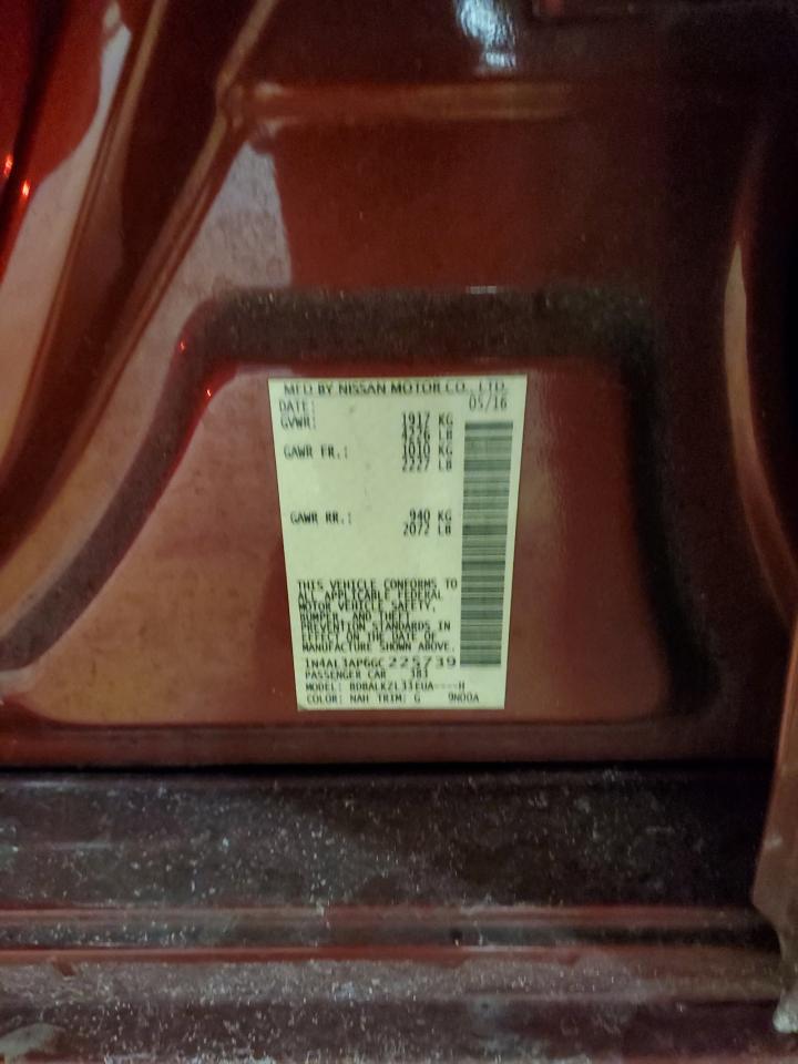 1N4AL3AP6GC225739 NISSAN ALTIMA 2016
