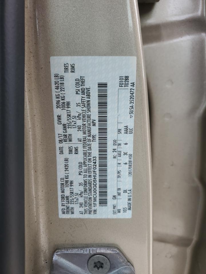 VIN 1FMCU0GD5HUF02433 2017 FORD ESCAPE no.13