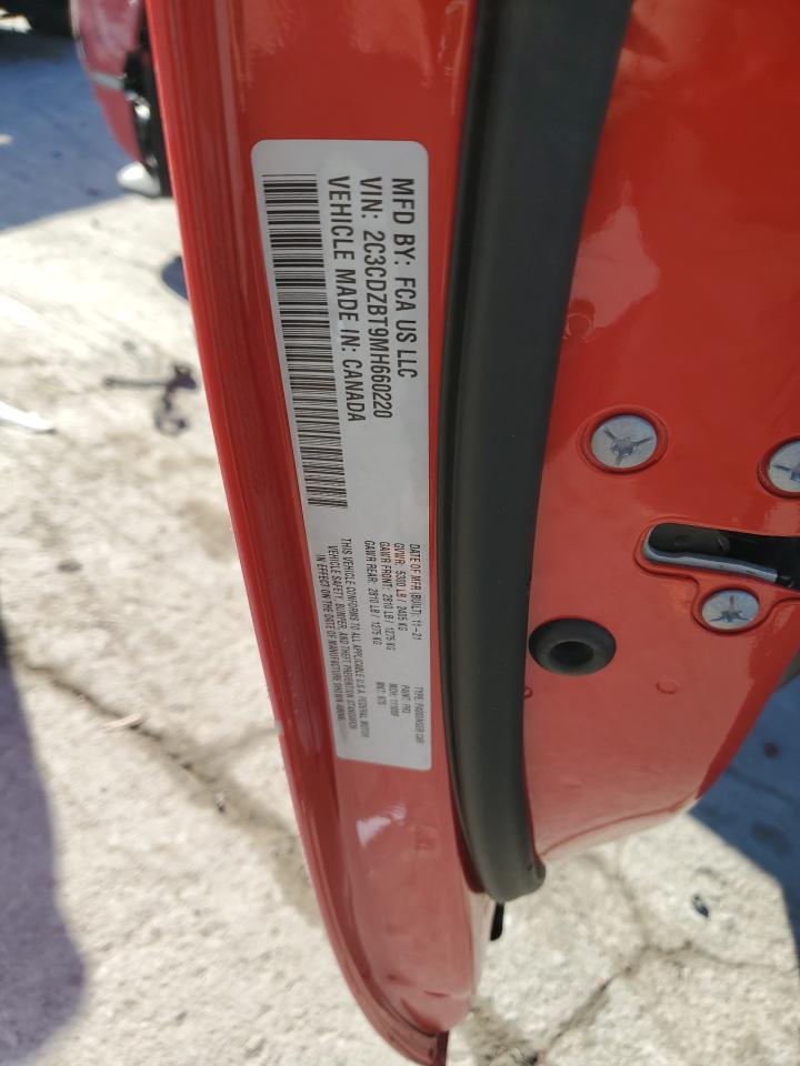 2021 Dodge Challenger R/T VIN: 2C3CDZBT9MH660220 Lot: 89248785