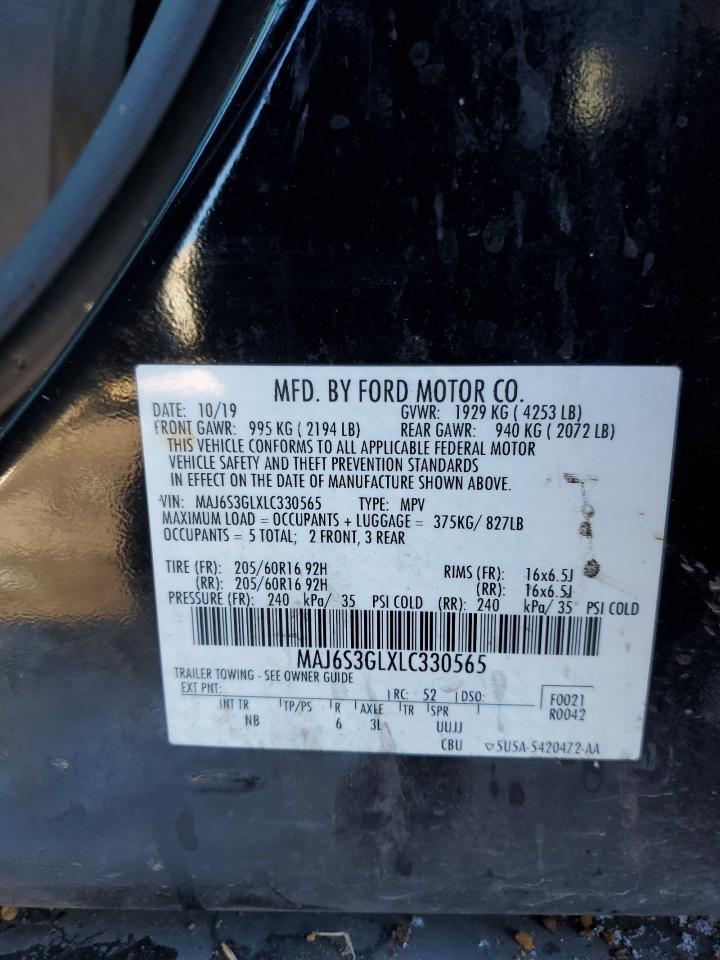 2020 Ford Ecosport Se VIN: MAJ6S3GLXLC330565 Lot: 92369645