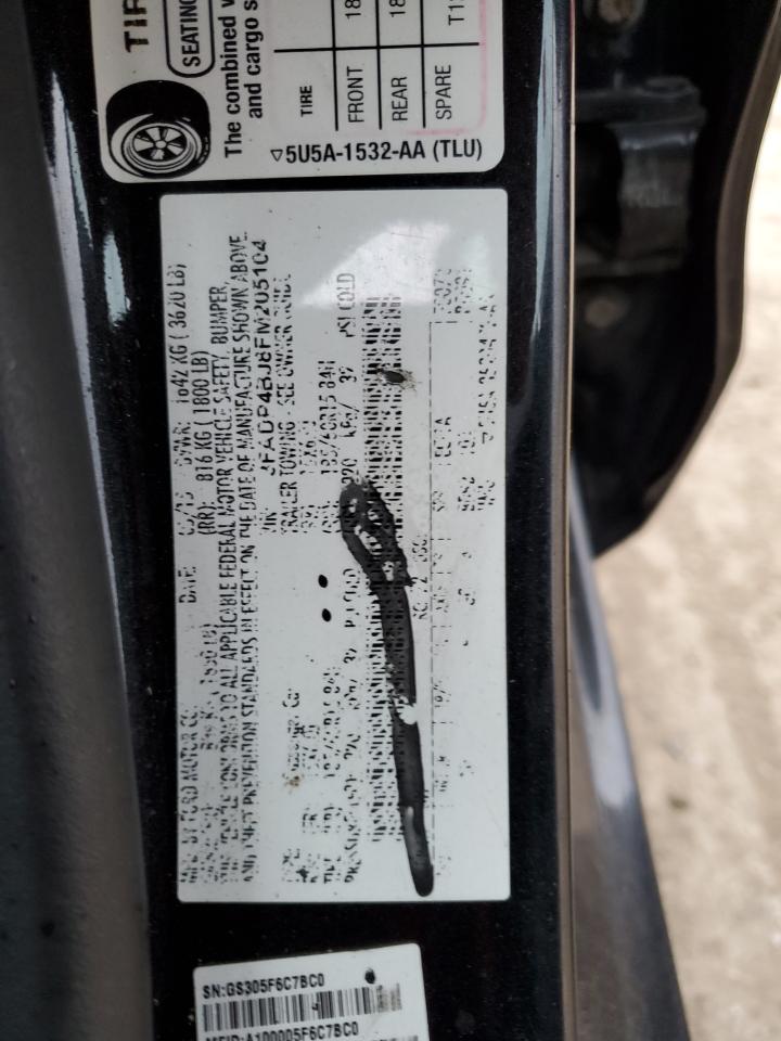 2015 Ford Fiesta Se VIN: 3FADP4BJ8FM205104 Lot: 67013245