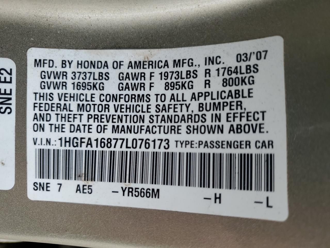 2007 Honda Civic - Image 12