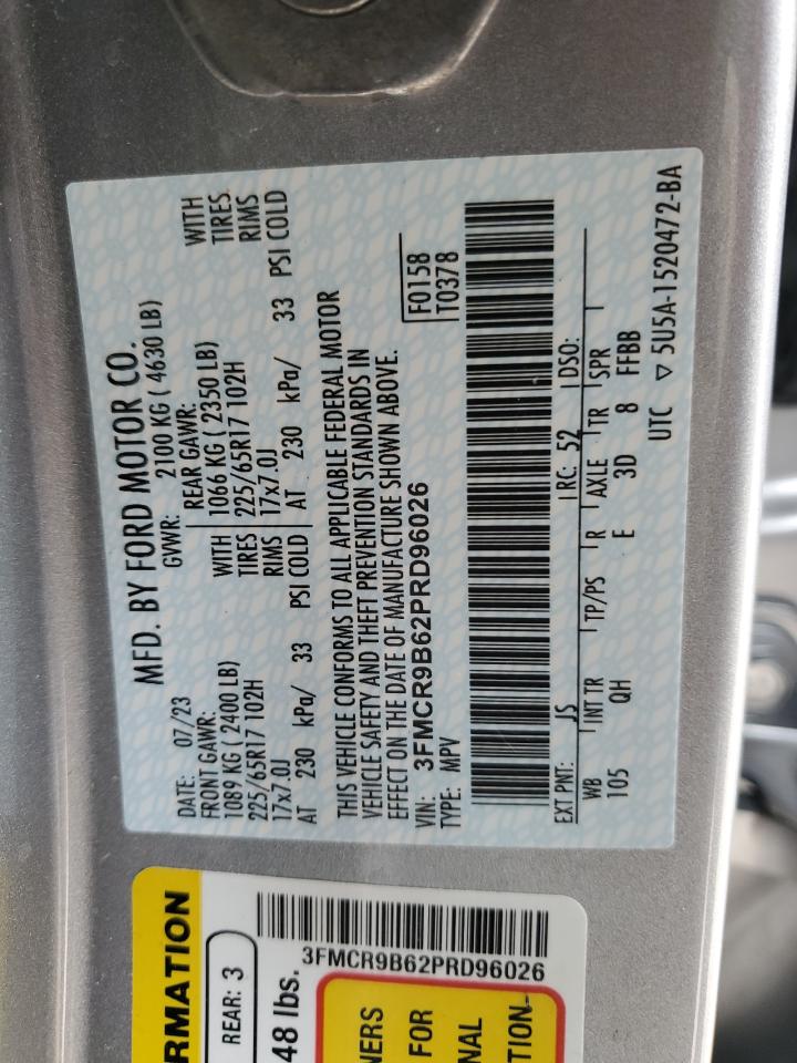 2023 Ford Bronco Sport Big Bend VIN: 3FMCR9B62PRD96026 Lot: 87844265