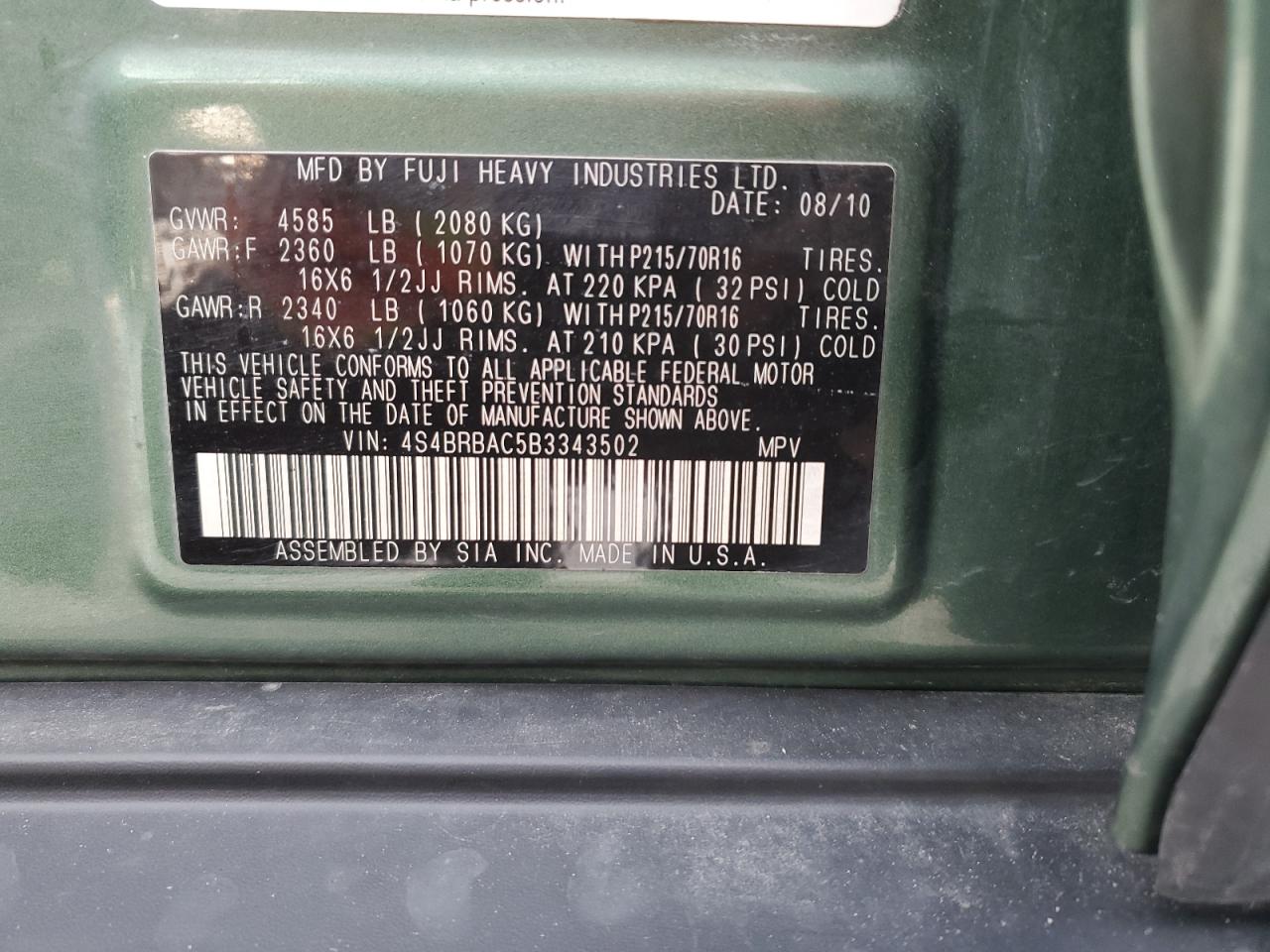 2011 Subaru Outback - Image 14