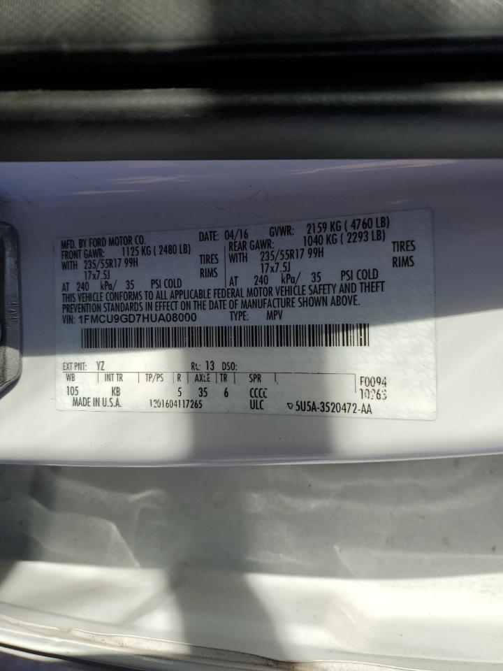 1fmcu9gd7hua08000 1FMCU9GD7HUA08000 2017 Ford Escape Se