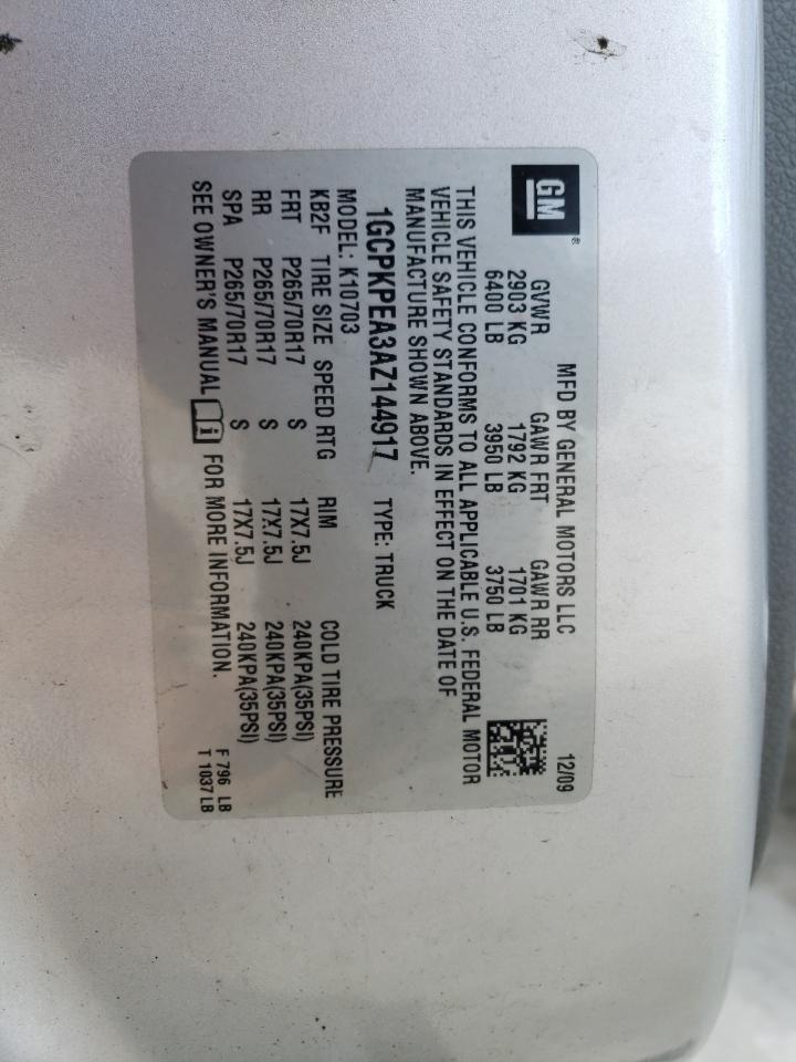 2010 Chevrolet Silverado K1500 VIN: 1GCPKPEA3AZ144917 Lot: 86216164