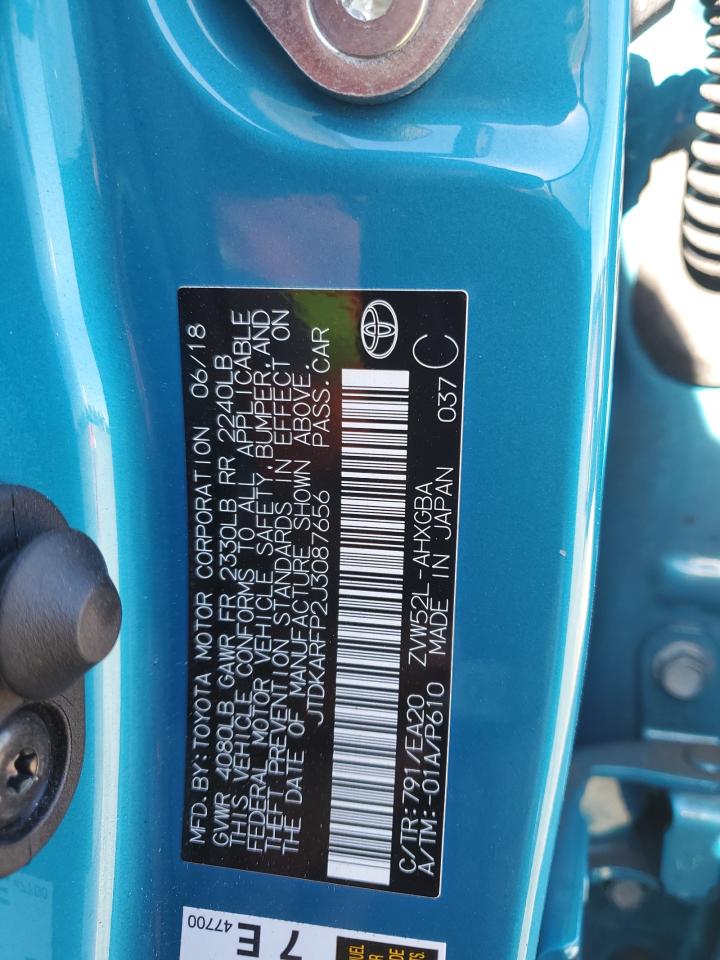 2018 Toyota Prius Prime VIN: JTDKARFP2J3087656 Lot: 88171215