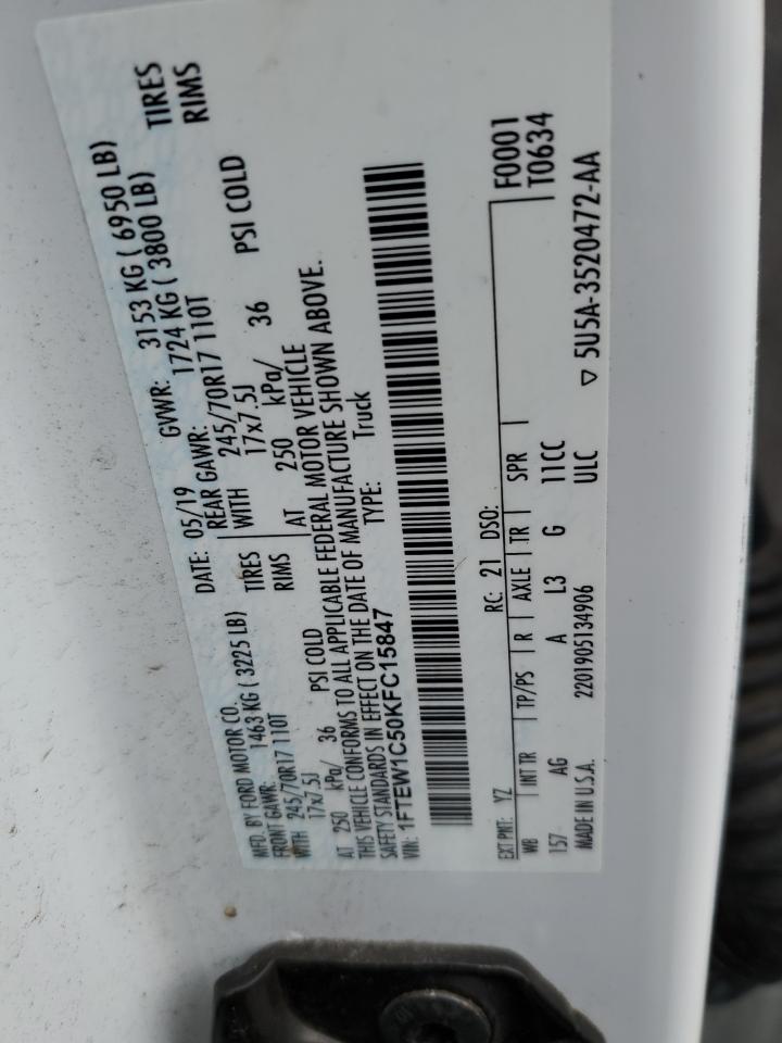 1FTEW1C50KFC15847 FORD F-150 2019