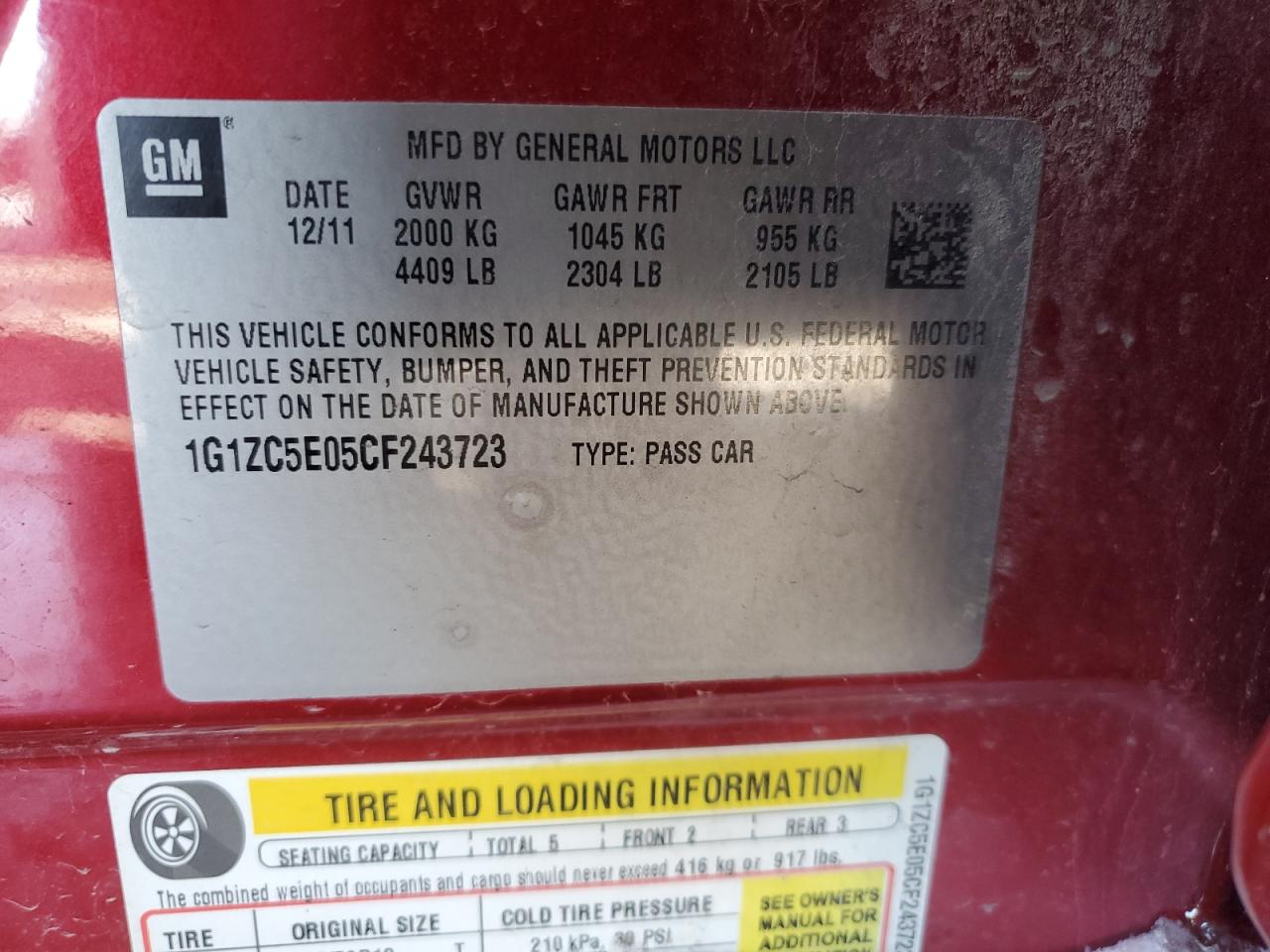 2012 Chevrolet Malibu - Image 12