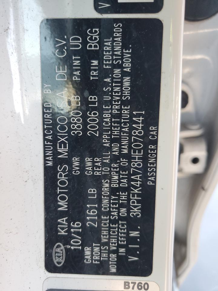 2017 Kia Forte Lx VIN: 3KPFK4A78HE078441 Lot: 88423245