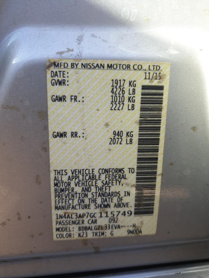 1N4AL3AP7GC115749 NISSAN ALTIMA 2016