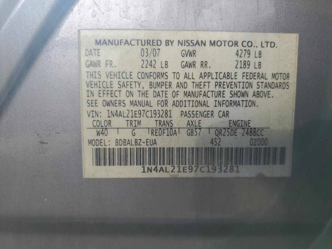 2007 Nissan Altima - Image 12