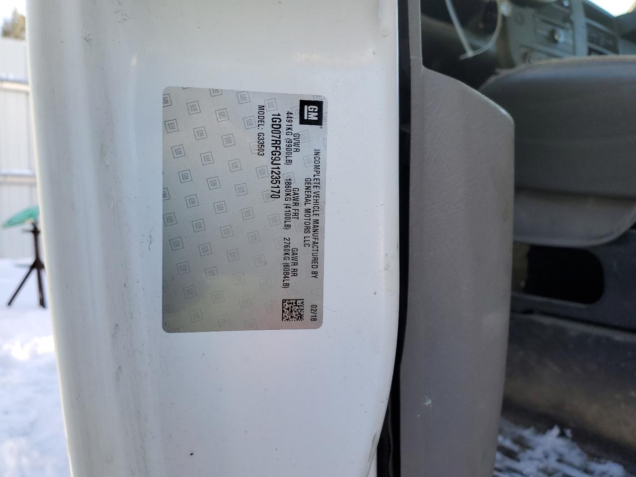 2018 GMC Savana Cut VIN: 0LDL0TFG9J1235170 Lot: 41969245