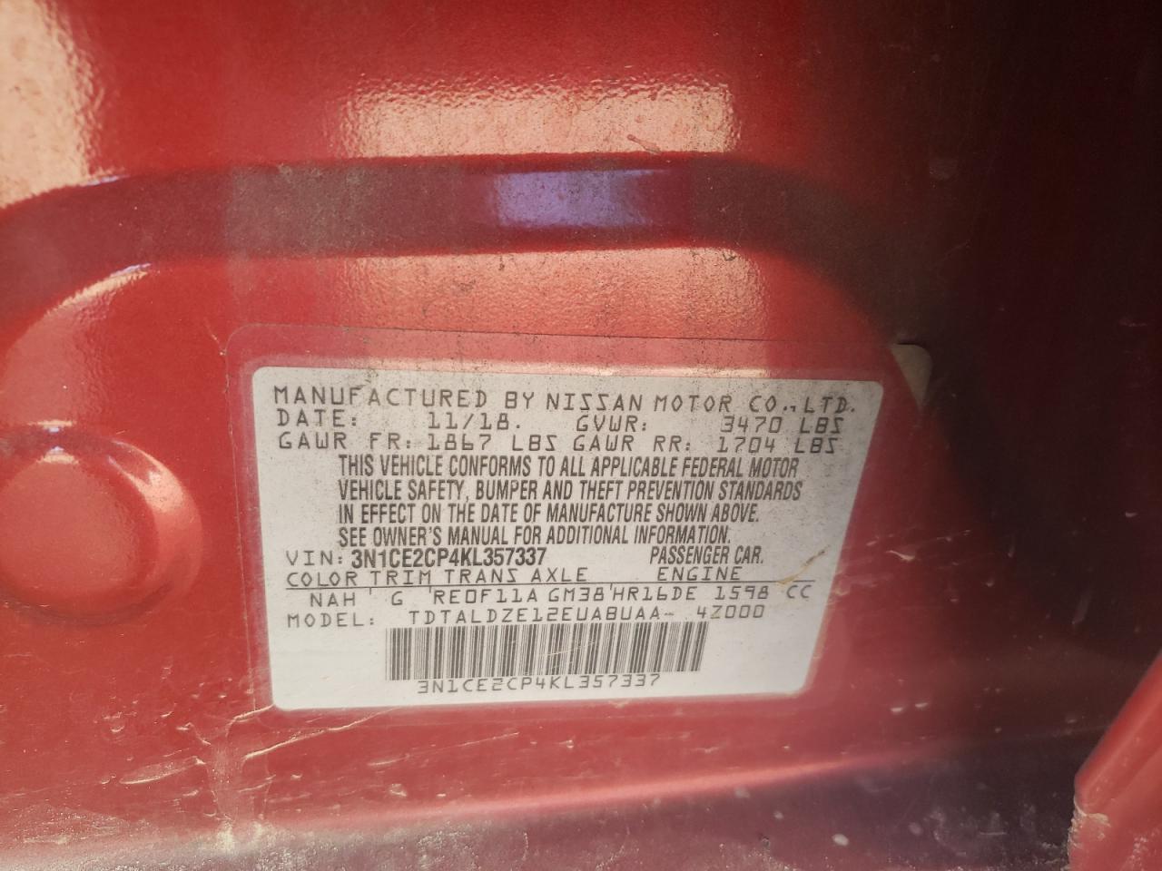 2019 Nissan Versa - Image 13